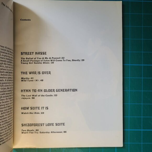 Jefferson Airplane: Words, Music and Chords for 10 Songs Including Tablature - Picture 3 of 8